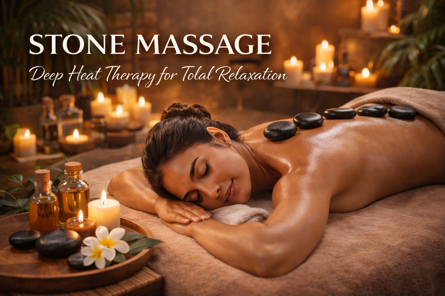What Is a Stone Massage? In a hot stone massage, therapists use smooth basalt stones (a type of volcanic rock that retains heat well). These stones are heated and placed on specific points of the body such as the back, shoulders, hands, or legs. The therapist may also hold the stones while performing massage strokes. The heat penetrates deep into the muscles, allowing for better relaxation than a regular massage.