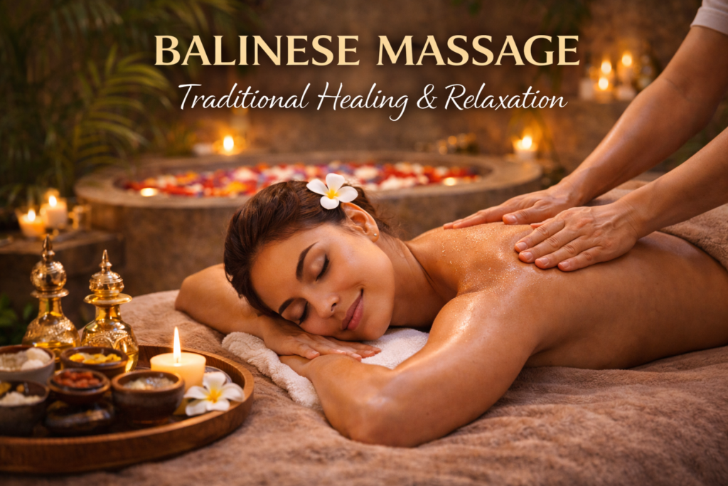 What Is Balinese Massage? Balinese Massage is a traditional Indonesian therapy that combines gentle stretches, acupressure, reflexology, and aromatherapy oils to create a deeply relaxing and healing experience. It is known for balancing the body, calming the mind, and improving overall well-being.