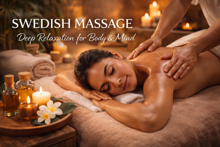What Is a Swedish Massage? Swedish massage is a full-body massage technique that uses long gliding strokes, kneading, circular movements, and gentle tapping. Performed with nourishing massage oils, it focuses on relaxing the muscles, improving blood flow, and calming the nervous system.